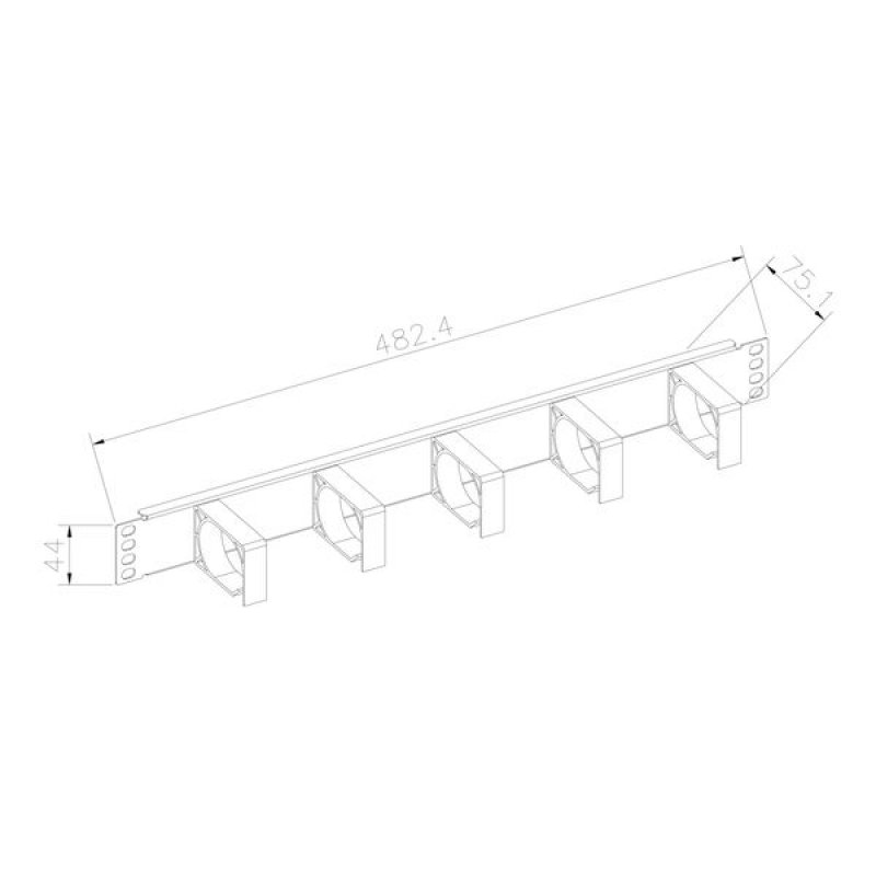 Panneau de guidage de câbles Kimex avec 5 anneaux en plastique pour ...