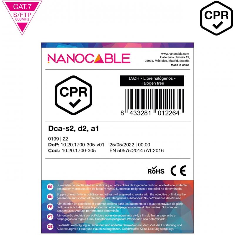 deleyCON 5x 2m CAT7 Netwerkkabel - 10 Gigabit - RJ45 Patchkabel