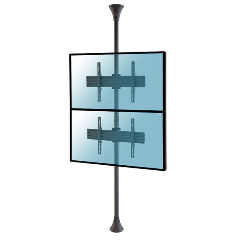 Kimex Supporto Da Pavimento/Soffitto Inclinabile per 2 Schermi TV 32''- 75'' Altezza 240cm VESA 600x400 Max 30Kg