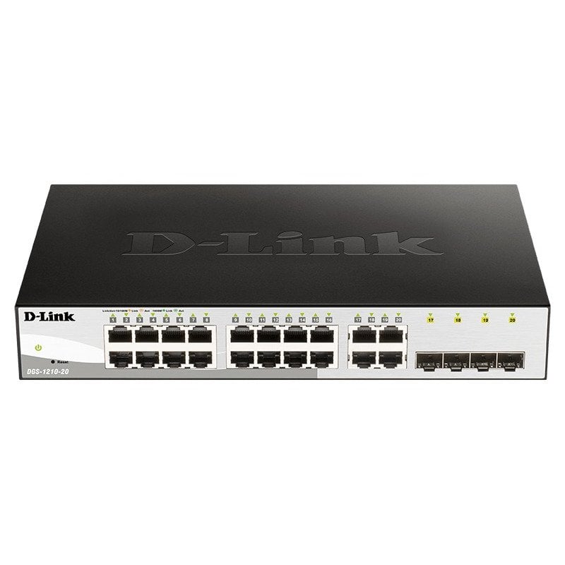 Image of Switch gestito D-Link DGS-1210-20/E Smart+ 16 porte Gigabit Ethernet + 4 porte combo 100/1000Mbps