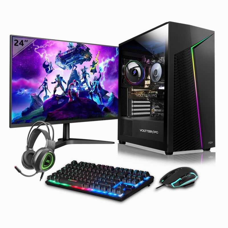 VolttierPC PC Gaming Completo AMD Ryzen 7 5700G/32GB/1TB SSD + Monitor 24" + Teclado/Rato VolttierPC PC Gaming Completo AMD Ryzen 7 5700G/32GB/1TB SSD + Monitor 24" + Teclado/Rato