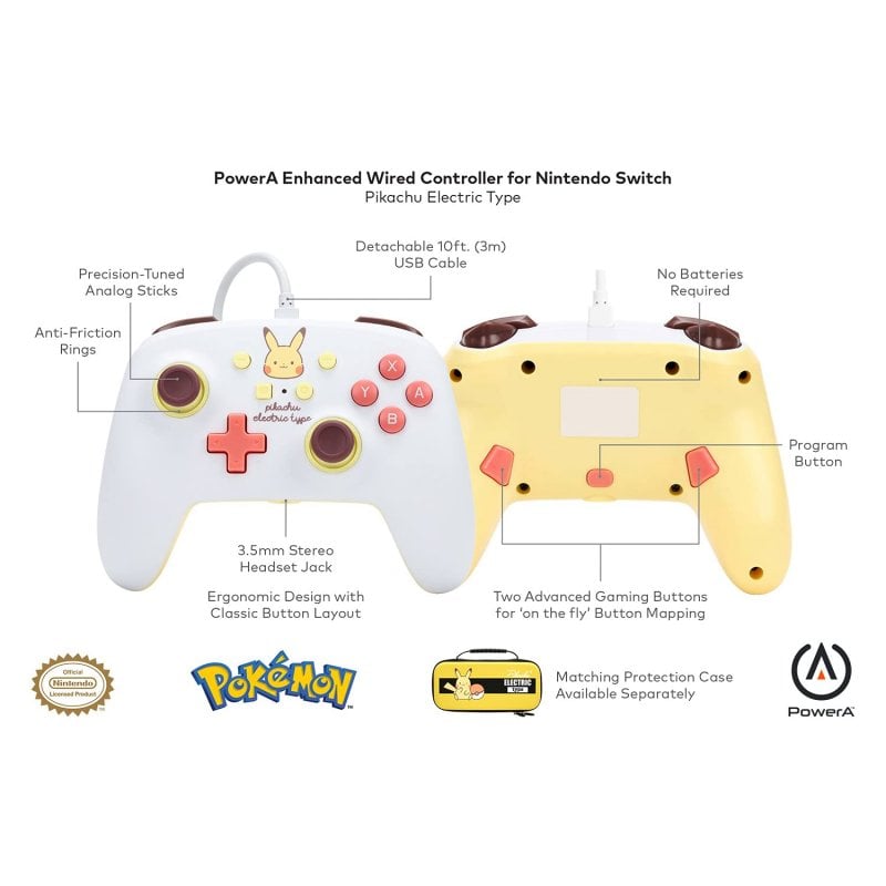 Manette sans fil améliorée PowerA Nano pour Switch - Pokémon : Pikachu  School Days