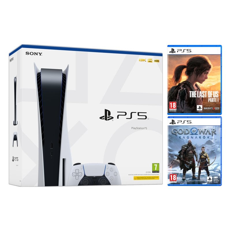 Sony PlayStation 5 Châssis C + The Last of Us Part 1 + God of War