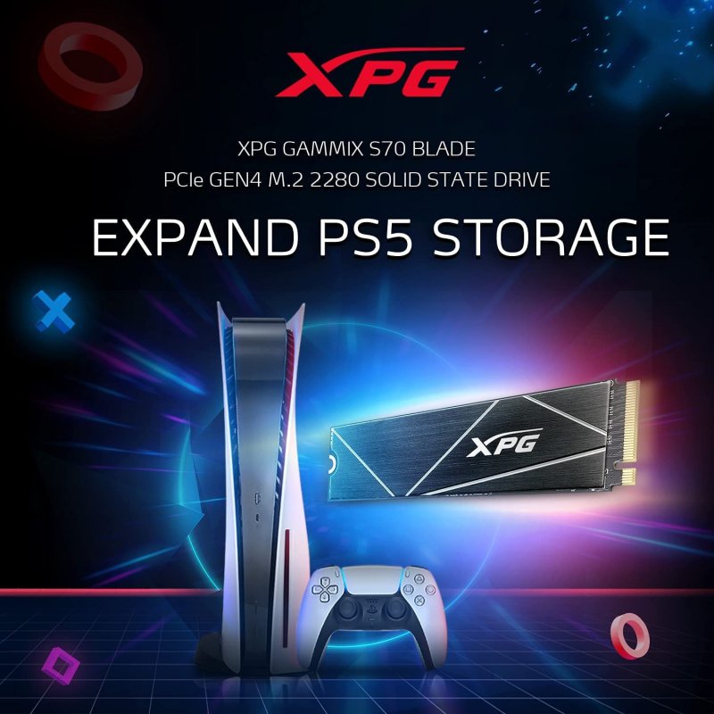 Disco Duro XPG Gammix S70 Blade SSD 1TB M.2 2280 PCIe Gen4x4 NVMe
