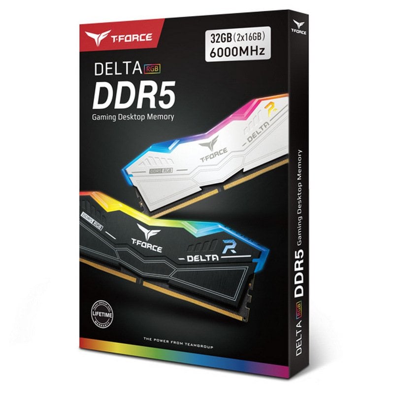 メモリー T-FORCE DELTA DDR5 32GB(16GBx2)6000MHz Pamięć RAM Teamgroup T-Force Delta Rgb Ddr5 32Gb 6000Mhz