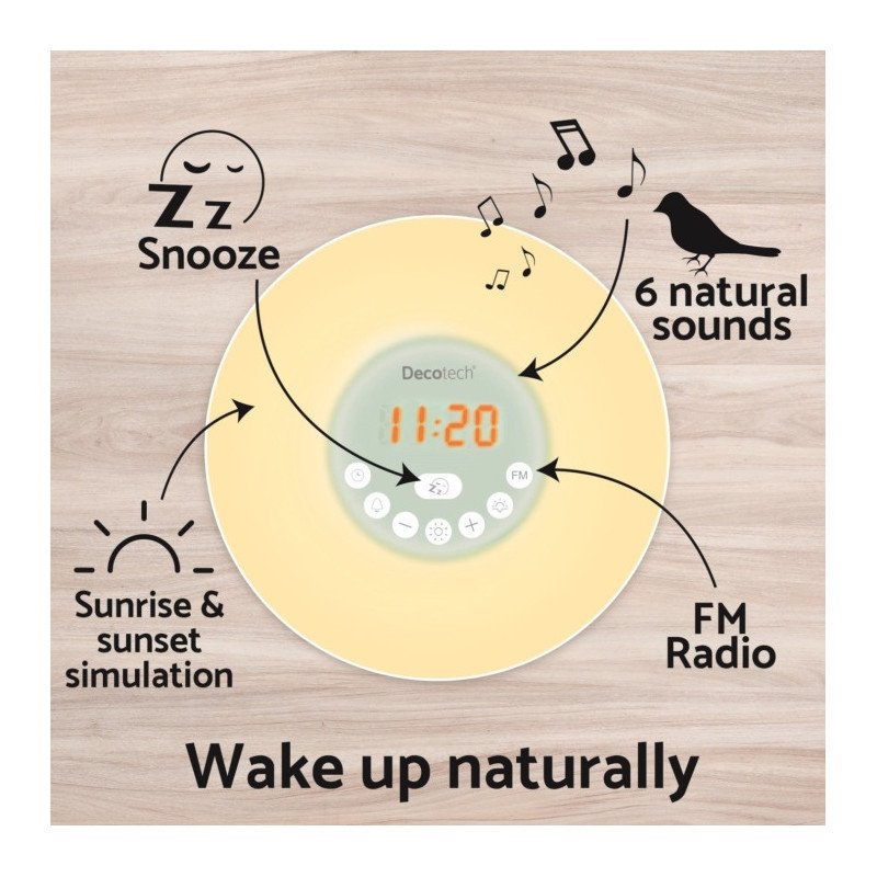 Lexibook Amanecer y Colores Decotech Radio Despertador con