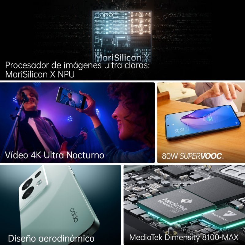 Oppo Reno8 Pro 5G 8Go/256Go Vert - Téléphone portable
