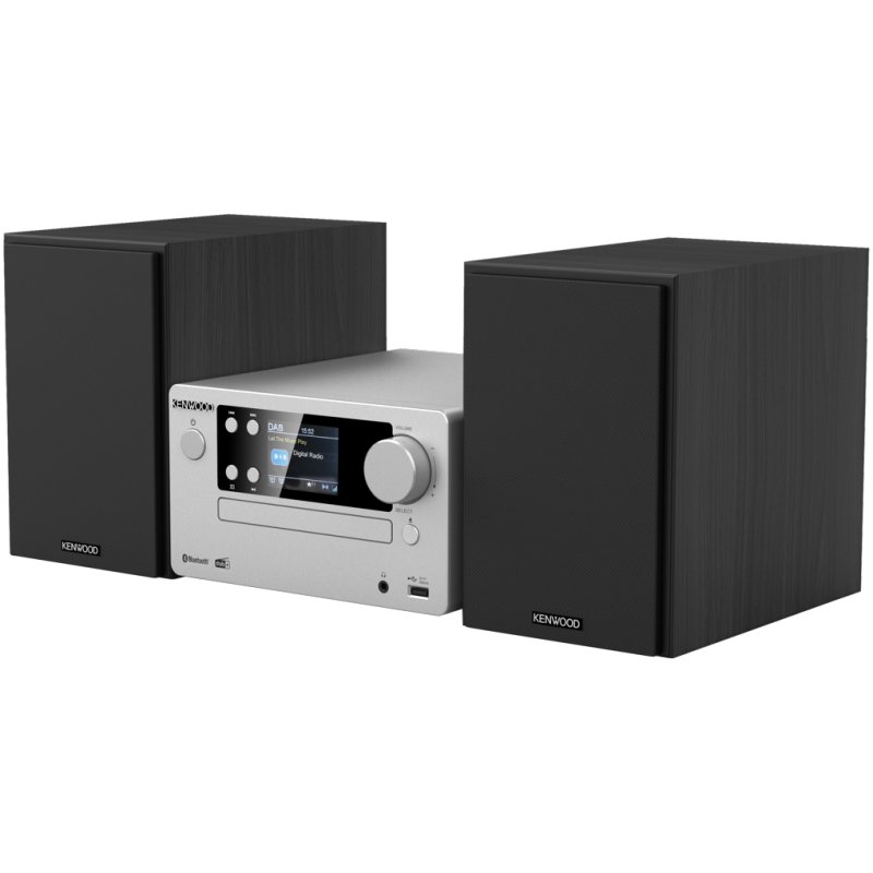 Micro-chaîne Hi-Fi Kenwood M-822DAB - Lecteur CD, USB, Bluetooth, DAB+ - 2x50W - Enceintes Textile Amovibles