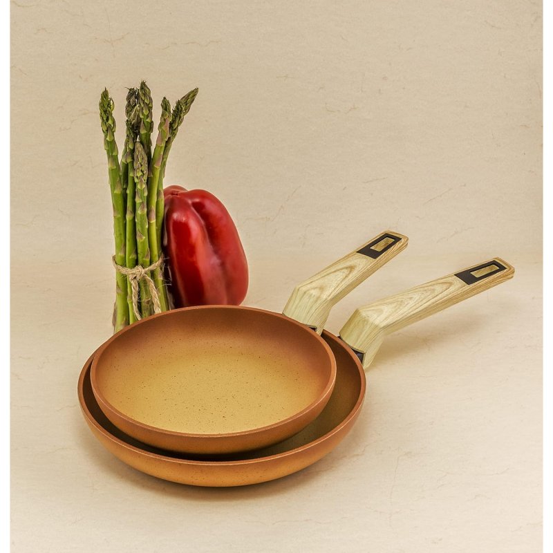 Amercook Casseruola In Terracotta Con Coperchio - 20 Cm - Antiaderente 5 Strati - Adatta A Induzione - 3