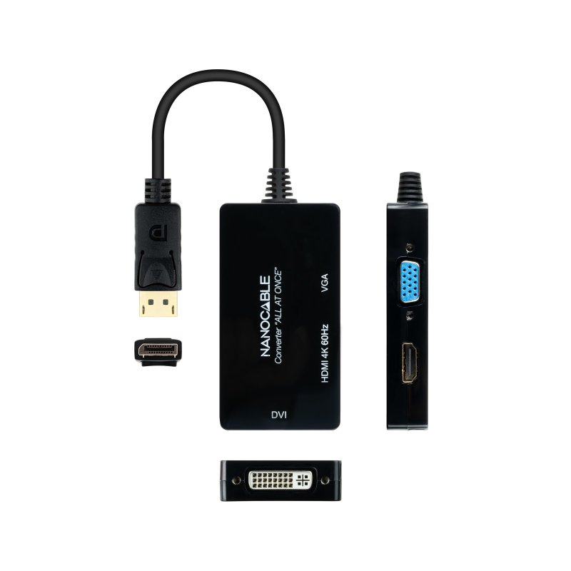 Nanocable Conversor DisplayPort a HDMI/DVI/VGA 20cm Negro ...