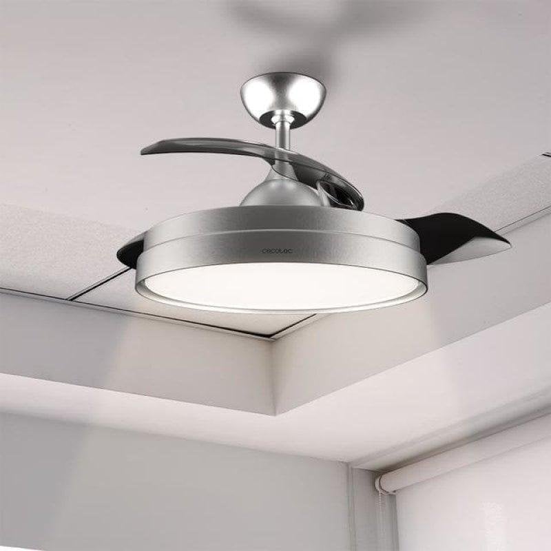 Cecotec Ventilador De Techo Invisible EnergySilence Aero 4280: Aspas Retráctiles, Luz LED Y Mando A Distancia (42")
