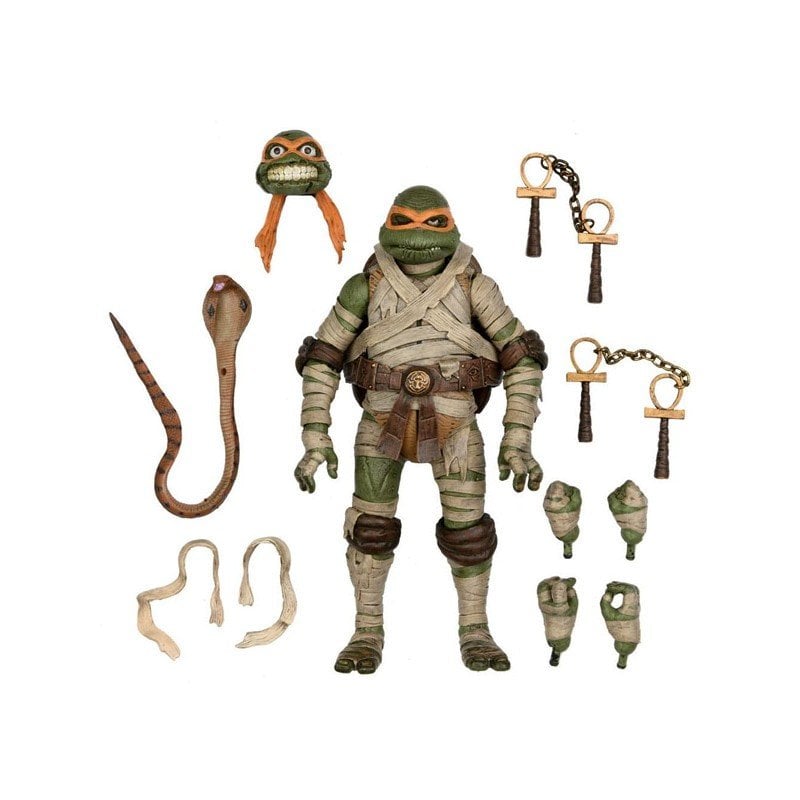 Image of Neca Universal Monsters x TMNT Ultimate Michelangelo Mummia Figura 18 cm