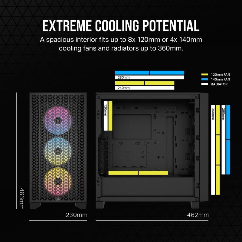 Corsair 3000D RGB AIRFLOW Verre Trempé USB 3.2 Noir