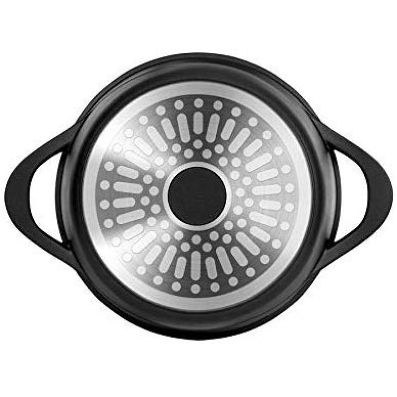 Smile MGK-11 Batteria Di Pentole In Acciaio Inox 5 Pezzi Con Coperchi In Vetro – Adatte A Induzione, Antiaderenti, Eleganti