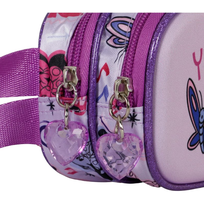 KARACTERMANIA Federmäppchen Für Kinder – Doppelfach Mit Reißverschluss, Geprägter Front | Rosa, 22,5 Cm