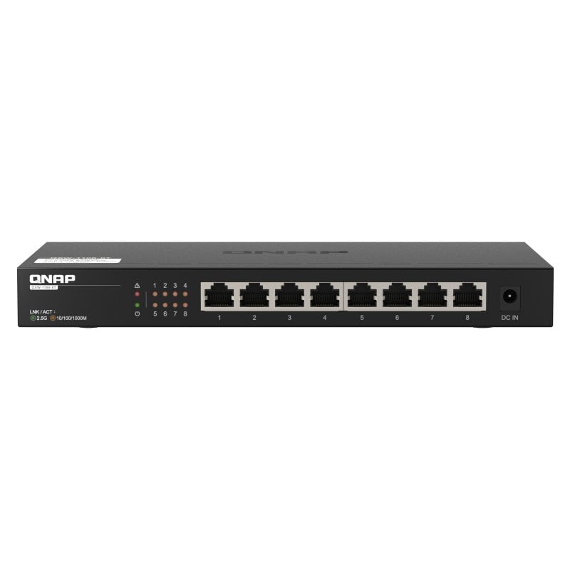 Qnap QSW-1108-8T Switch No Gestionado 8 Puertos 2.5G Ethernet Negro