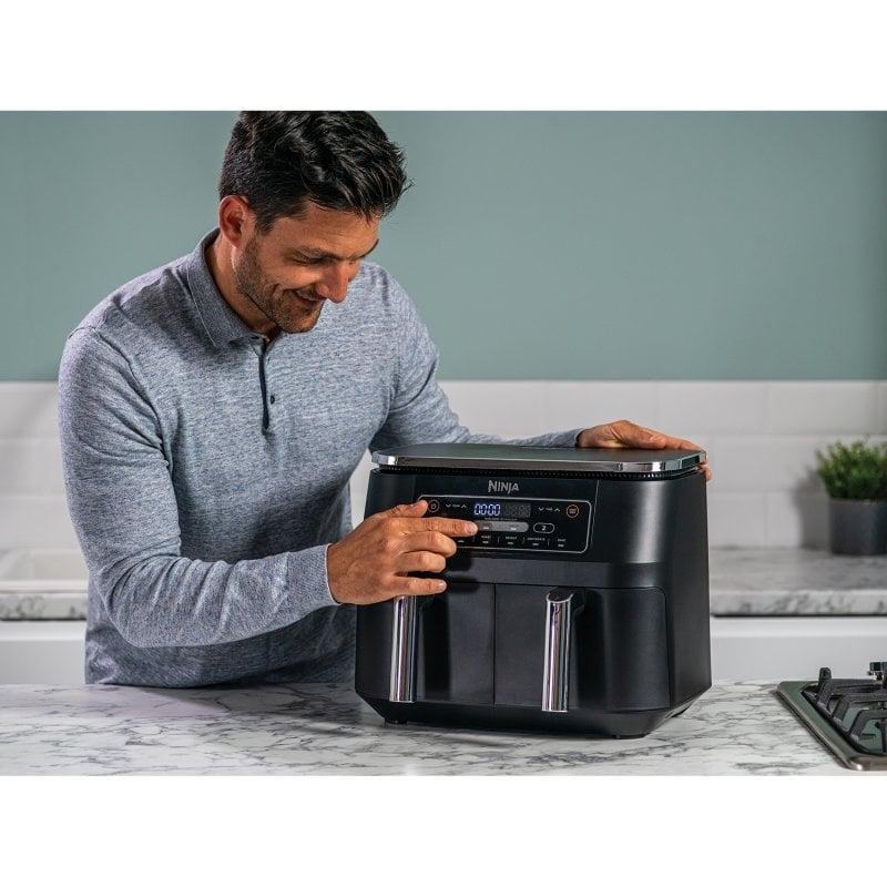 12 Pcs Accessoires pour Friteuse à Air pour Ninja Dual Air Fryer Ninja Dual AF300UK AF400UK Air Fryer avec 100 Feuilles de Papier - Electroménager