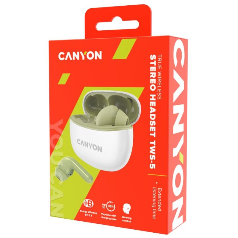 Canyon TWS 5 Auriculares Est reo Inal mbricos Verde