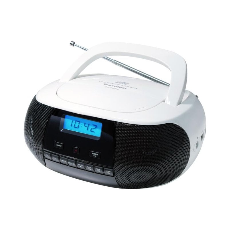 Sunstech CD CRUSM400WT 2W RMS USB AUX MP3 Portable Blanc Reconditionné - vue 1