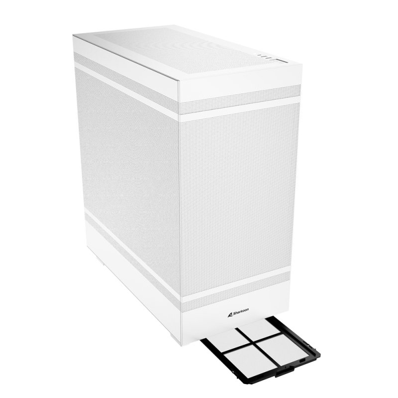 Sharkoon Rebel C50 ATX PC-Gehäuse – Weiß, Mit Mesh-Front, Bis Zu 11 Lüfter, USB-C & TRRS