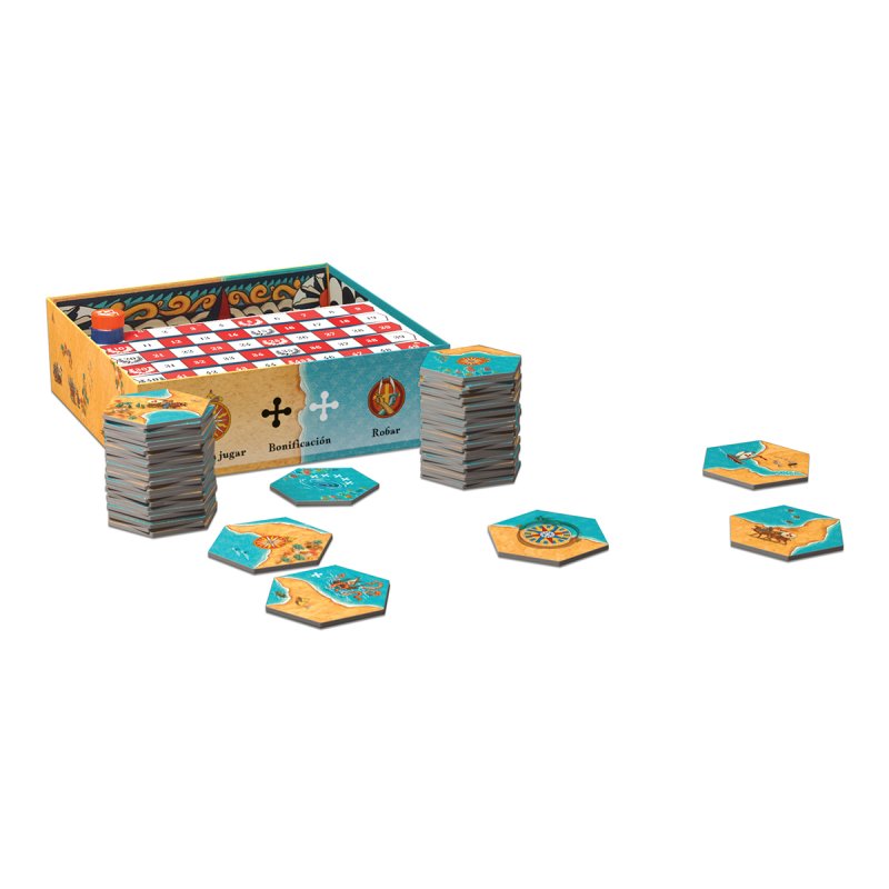 Devir Terra Mare - Gioco Da Tavolo Familiare A 2-4 Giocatori - Posa Tasselli Con 3 Livelli Di Difficoltà - Versione In Spagnolo/Portoghese/Catalano