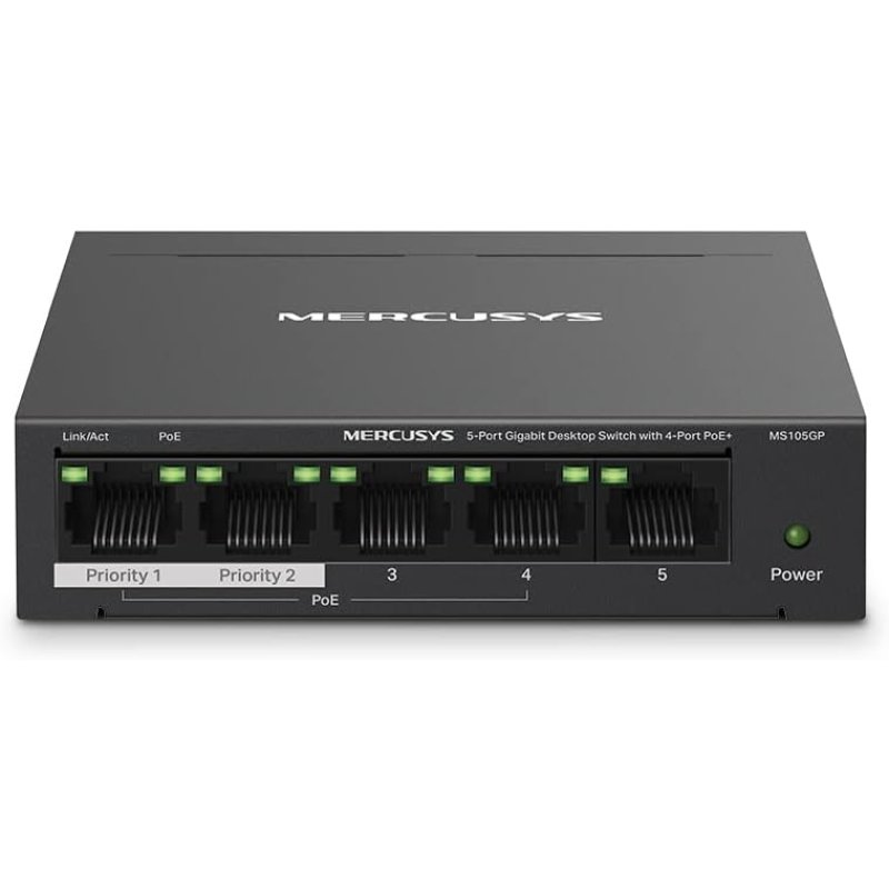 Mercusys MS105GP Switch Gigabit Ethernet de 5 puertos PoE ...