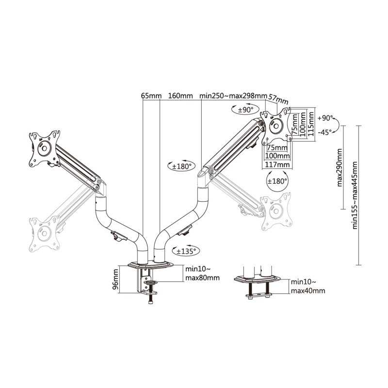 Bildschirm-Träger für den Tisch Aisens WT32TSR-223 17-32