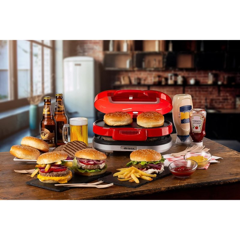 Ariete 205 Hamburger Maker Party Time, Machine à hamburger, 1200 W, Double plaques antiadhésives Ariete 205 Hamburger Maker Party Time, Machine à hamburger, 1200 W, Double plaques antiadhésives