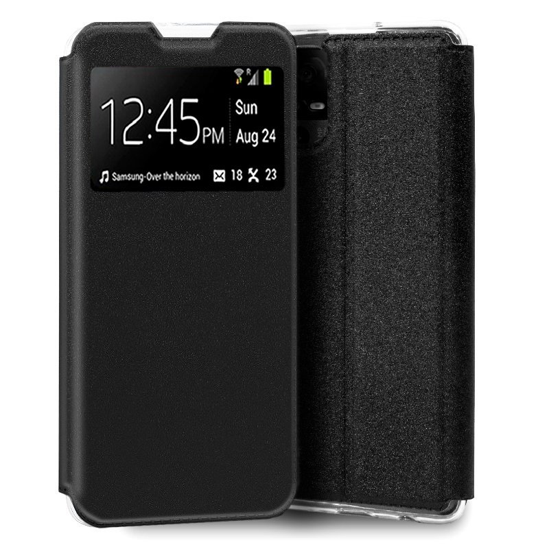 Image of Custodia Flip Cover liscia nera fresca per TCL 40R 5G cod079