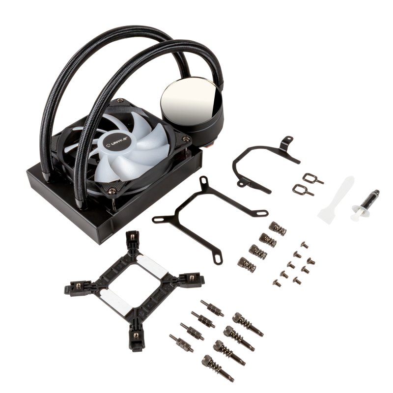 Annadue Radiatore Per Raffreddamento Ad Acqua PC - 14 Tubi Da 120mm Con Filettatura G1/4 - Alette In Rame E Ottone Nero