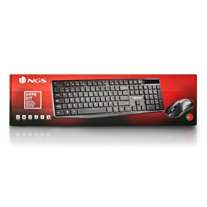Hypte Kit NGS Hype Kit Combo Teclado + Rato Sem Fios Multidispositivo (PT ...