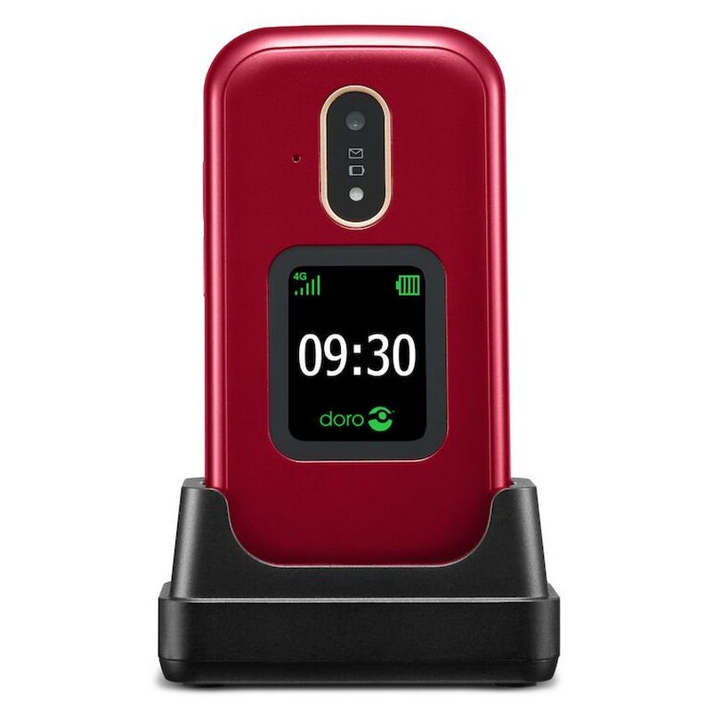 Doro 7080 Teléfono para Mayores Rojo/Blanco Libre