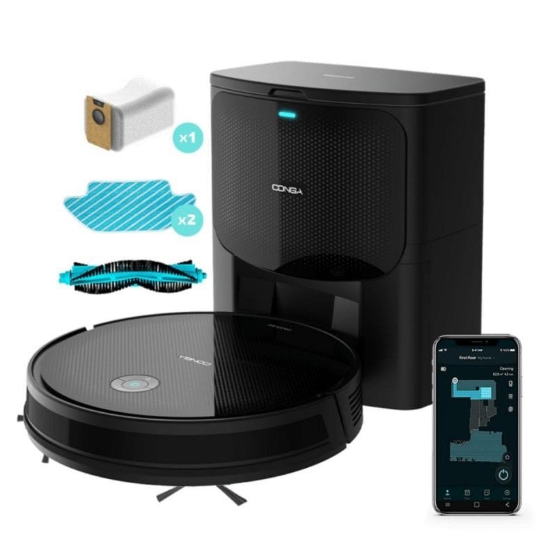 Cecotec Conga 2499 Ultra Home Titanium Robot Aspirador con Base de Autovaciado