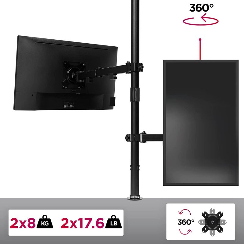 Supporto Da Tavolo Per Monitor Iggual SPMP01, Inclinabile E Girevole, Per Schermi Da 17 A 32 Pollici, VESA 100x100, Peso Max 8 Kg - copertina