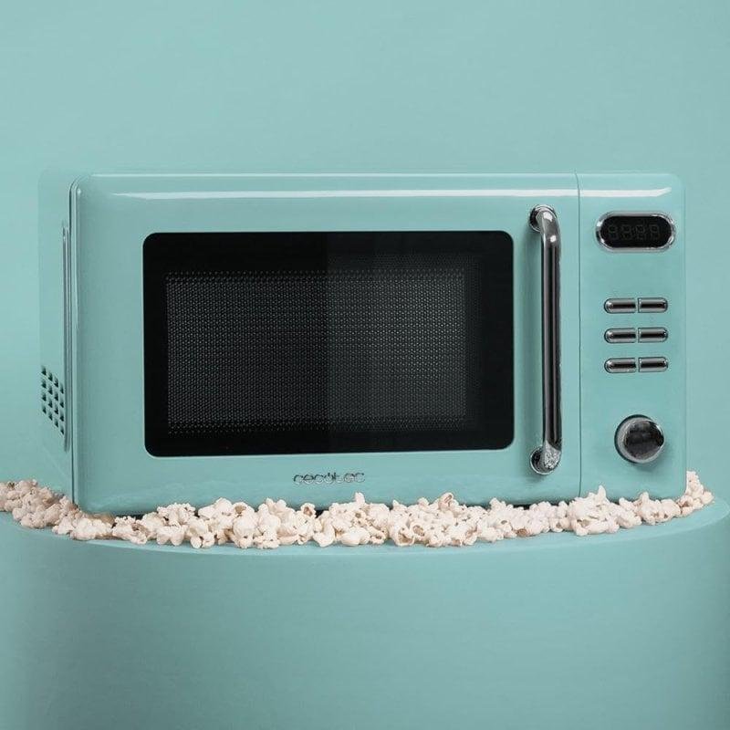 Cecotec - Mechanische magnetron met grill van 20 l ProClean 3110 Retro Beige. 700 W vermogen en 6 standen, timer, waarschuwing aan het einde van het koken, vintage design