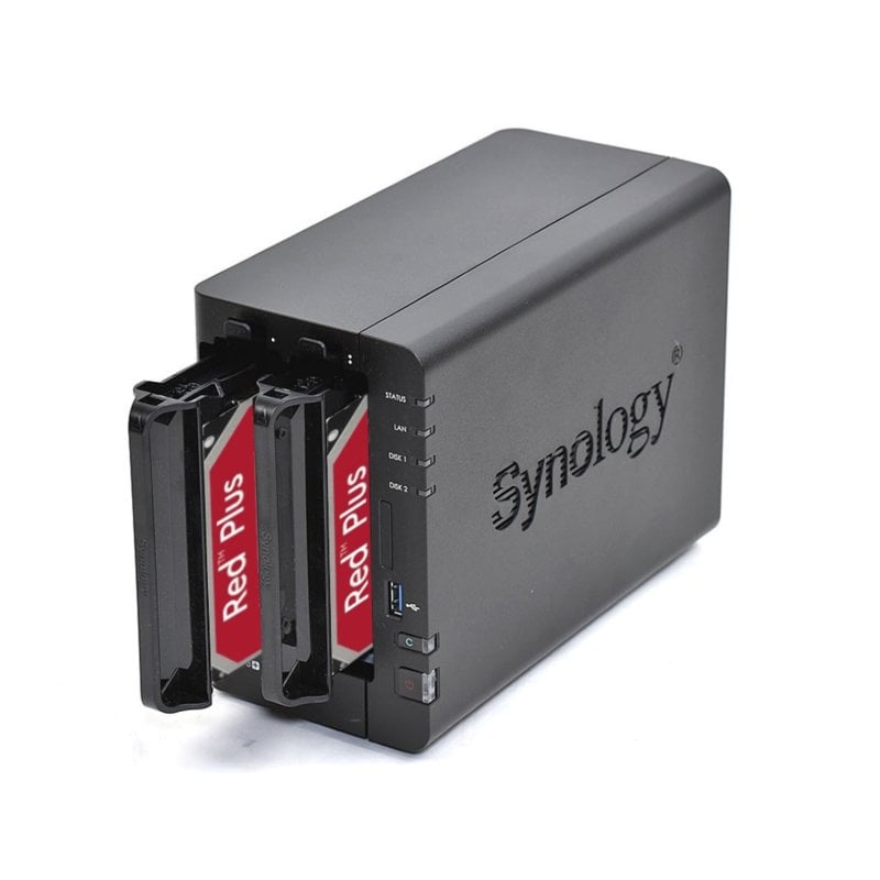 Image of Synology DiskStation DS224+ NAS originale 6GB RAM + 2 dischi rigidi WD rosso Plus da 14TB