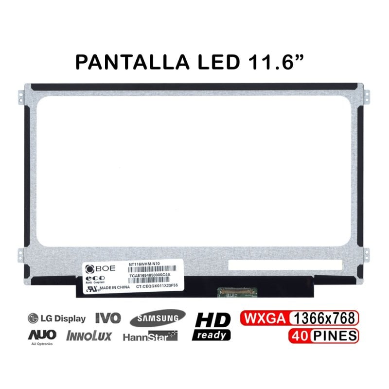 Pantalla Led De 11,6" Para Portátil Lp116wh2 Tlc1 N116bge-l41 Rev. C1