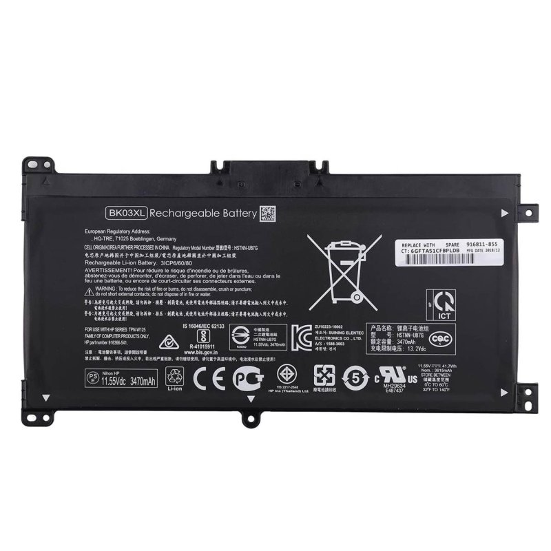 Image of Batteria del computer portatile per HP Pavilion X360 14-ba serie Bk03xl Hstnn-lb7s 916811-855 916811-855 cod079