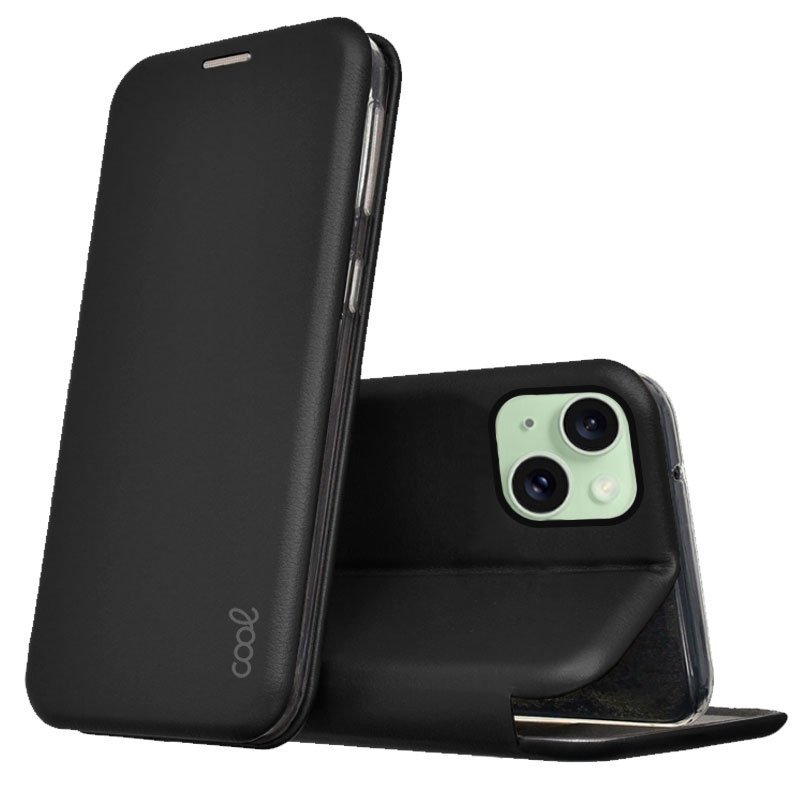 Image of Fantastica custodia Flip Cover Elegance nera per iPhone 15 Plus cod079