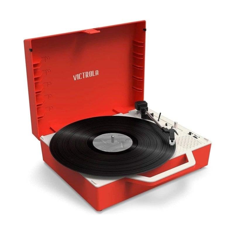 Tocadiscos Victrola Re-Spin Bluetooth Tracção Correia Vinil Altifalante Vermelho