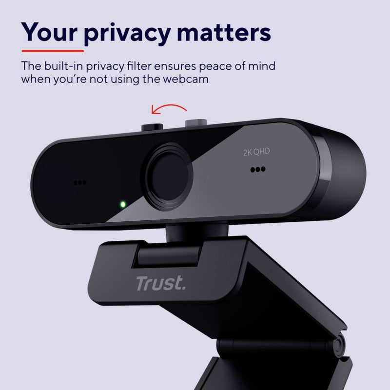 Webcam Trust TW-250 QHD avec mise au point automatique noire