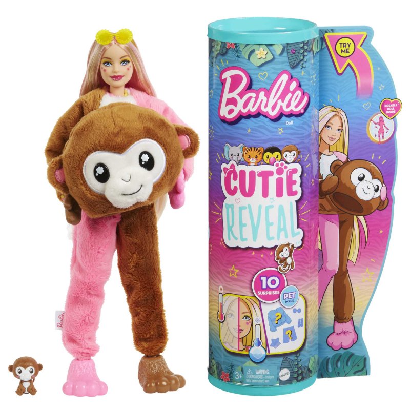 Mattel Barbie Cutie Reveal Serie Animales de la Jungla Muñeca