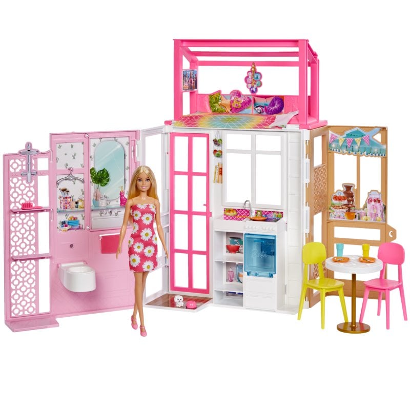 Casa de bonecas mobiliada de 2 andares da Mattel Barbie