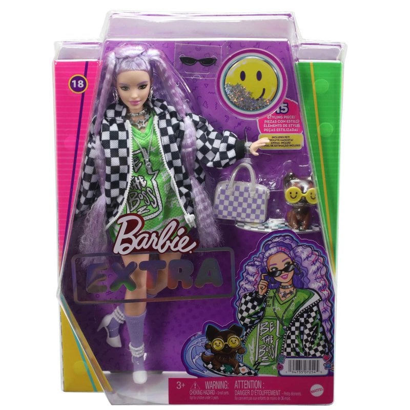 Barbie Boneca com prancha de surfe e cachorrinho de estimação, boneca