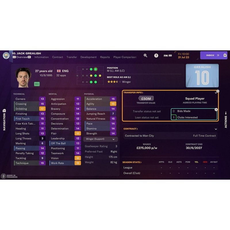 Football Manager 2024 Console, Jogo PS5