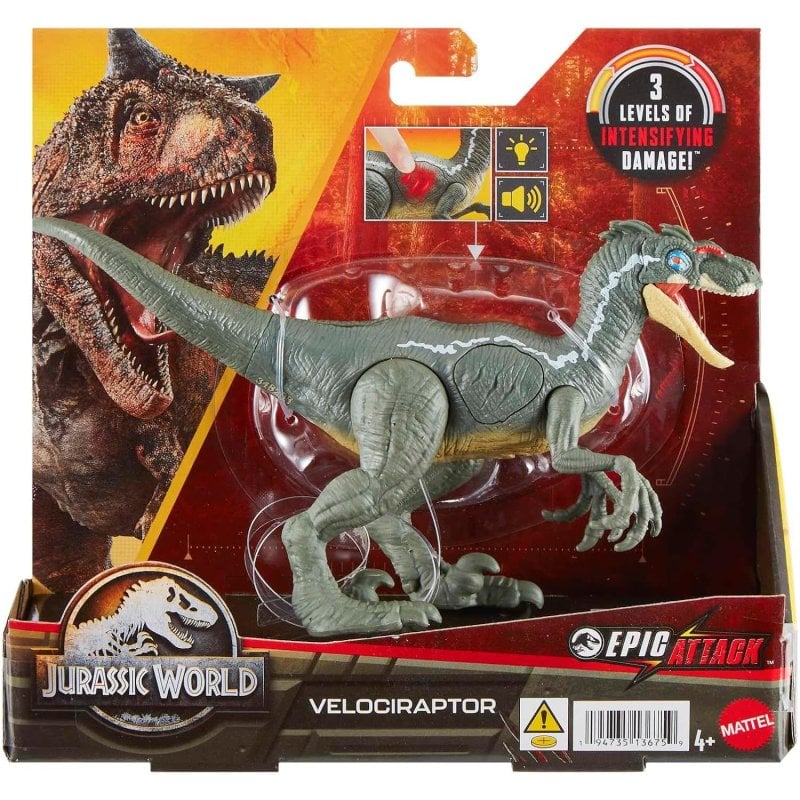 Jurassic World - Figura dinossauro T-Rex passo e ataque, JURASSIC WORLD