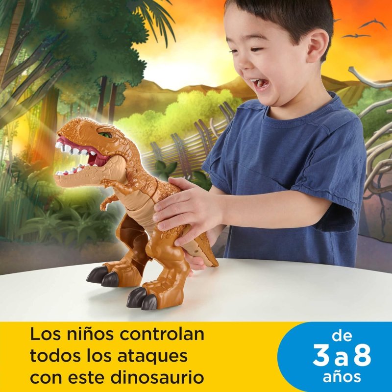 Mattel Imaginext Jurassic World Dinossauro Brinquedo T-Rex Ação de luta