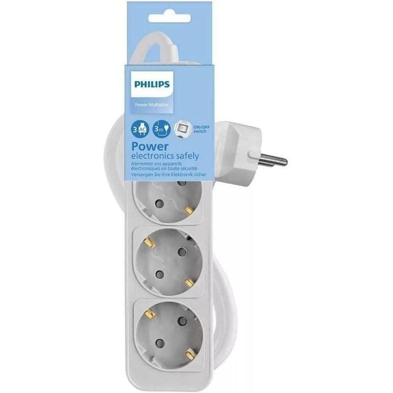 Philips Multiprise CHP2134W/10 3 prises avec interrupteur et sécurité Blanc pour garçon - vue 1