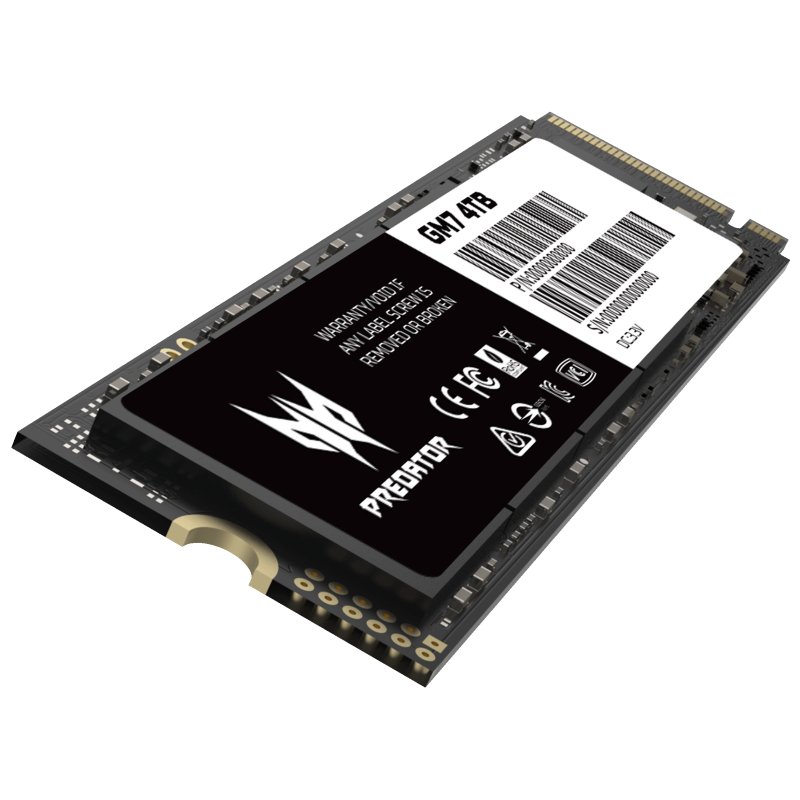 Acer Predator GM7 4TB M.2 SSD ② acer Predator GM7000 4TB SSD, PCIe Gen4x4 NVMe M.2 SSD with