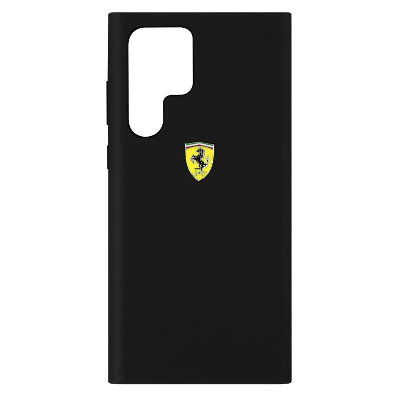 Capa de silicone fosco Ferrari Softouch em preto para Samsung Galaxy